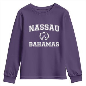 Nassau Souvenir Youth Sweatshirt Bahamas Rowing Beach Summer Vacation TS10 Purple Print Your Wear