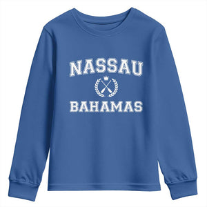 Nassau Souvenir Youth Sweatshirt Bahamas Rowing Beach Summer Vacation TS10 Royal Blue Print Your Wear
