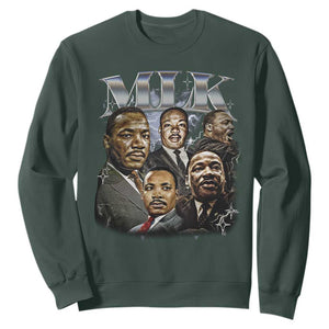 Martin Luther King Sweatshirt Black History Month Pride MLK Bootleg Rap Tee TS10 Dark Forest Green Print Your Wear