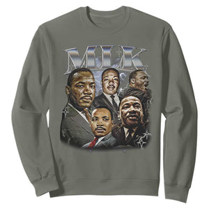Martin Luther King Sweatshirt Black History Month Pride MLK Bootleg Rap Tee TS10 Military Green Print Your Wear