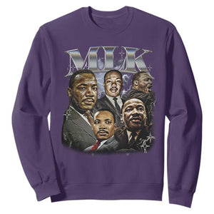 Martin Luther King Sweatshirt Black History Month Pride MLK Bootleg Rap Tee TS10 Purple Print Your Wear