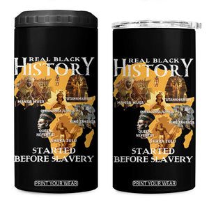 Black History 4 in 1 Can Cooler Tumbler Didnt Start With Slavery TS10 One Size: 16 oz Black Print Your Wear