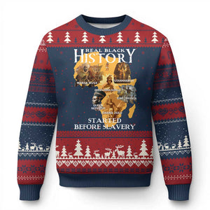 Black History Ugly Christmas Sweater Didnt Start With Slavery TS10 Navy Red Print Your Wear