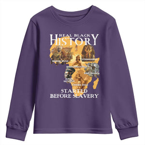 Black History Youth Sweatshirt Didnt Start With Slavery TS10 Purple Print Your Wear