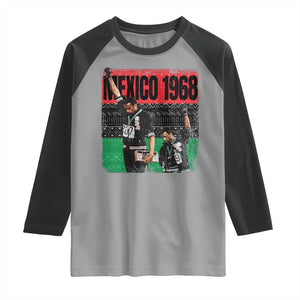 Black Power Salute 1968 Raglan Shirt Black History Month Civil Rights Movement TS10 Sport Gray Black Print Your Wear