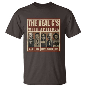 Black History Month T Shirt The Real G's Black Leaders TS10 Dark Chocolate Print Your Wear