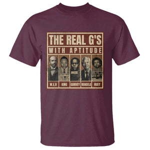 Black History Month T Shirt The Real G's Black Leaders TS10 Maroon Print Your Wear