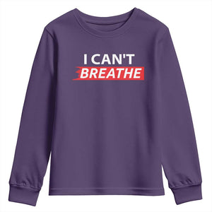 I Cant Breathe Youth Sweatshirt Protest Civil Right TS10 Purple Print Your Wear