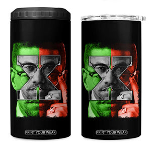 Malcolm X 4 in 1 Can Cooler Tumbler Black History Month TS10 One Size: 16 oz Black Print Your Wear