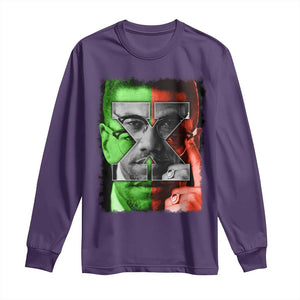 Malcolm X Long Sleeve Shirt Black History Month TS10 Purple Print Your Wear