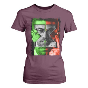 Malcolm X T Shirt For Women Black History Month TS10 Maroon Print Your Wear
