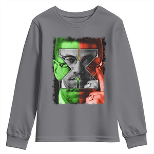 Malcolm X Youth Sweatshirt Black History Month TS10 Charcoal Print Your Wear