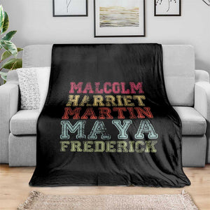 Black History Month Throw Blanket Malcolm Harriet Martin Maya Frederick Civil Right Leaders TS10 Print Your Wear