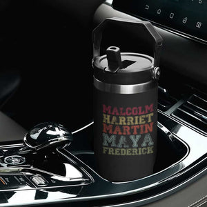 Black History Month Flip Straw Tumbler Malcolm Harriet Martin Maya Frederick Civil Right Leaders TS10 Print Your Wear