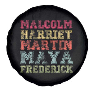 Black History Month Spare Tire Cover Malcolm Harriet Martin Maya Frederick Civil Right Leaders TS10 Print Your Wear