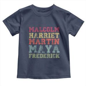 Black History Month Toddler T Shirt Malcolm Harriet Martin Maya Frederick Civil Right Leaders TS10 Navy Print Your Wear