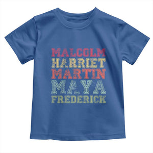 Black History Month Toddler T Shirt Malcolm Harriet Martin Maya Frederick Civil Right Leaders TS10 Royal Blue Print Your Wear