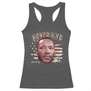 Martin Luther King Jr. Racerback Tank Top MLK Day Black History Month American Flag TS10 Dark Heather Print Your Wear