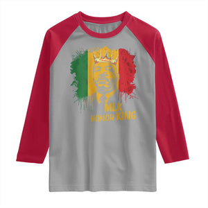 MLK Raglan Shirt Honor King Civil Rights Leader Black History Month TS10 Sport Gray Red Print Your Wear