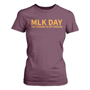 MLK Tribute T Shirt For Women MLK Motivational His Dream Is My Dream TS10 Maroon Print Your Wear