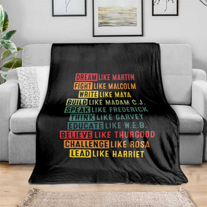 Black History Month Throw Blanket Retro Inspirational Leaders TS10 Print Your Wear