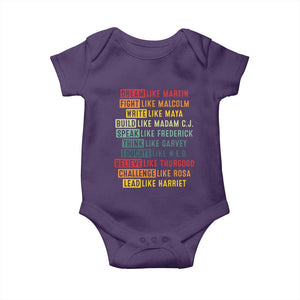 Black History Month Baby Onesie Retro Inspirational Leaders TS10 Purple Print Your Wear
