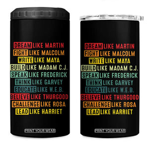 Black History Month 4 in 1 Can Cooler Tumbler Retro Inspirational Leaders TS10 One Size: 16 oz Black Print Your Wear