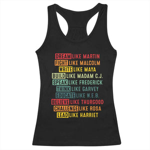 Black History Month Racerback Tank Top Retro Inspirational Leaders TS10 Black Print Your Wear