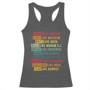 Black History Month Racerback Tank Top Retro Inspirational Leaders TS10 Dark Heather Print Your Wear