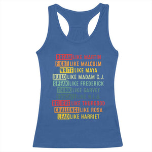 Black History Month Racerback Tank Top Retro Inspirational Leaders TS10 Royal Blue Print Your Wear