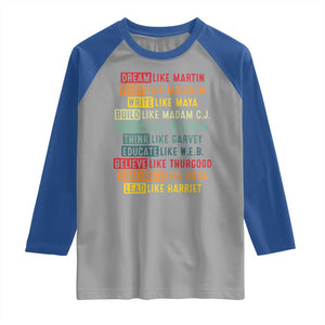 Black History Month Raglan Shirt Retro Inspirational Leaders TS10 Sport Gray Royal Print Your Wear