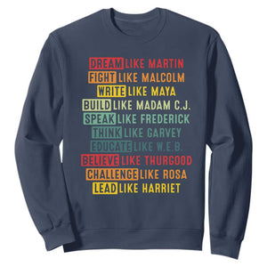 Black History Month Sweatshirt Retro Inspirational Leaders TS10 Navy Print Your Wear