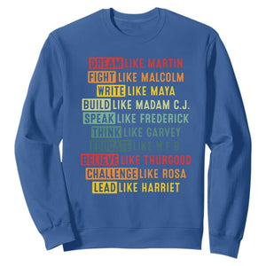 Black History Month Sweatshirt Retro Inspirational Leaders TS10 Royal Blue Print Your Wear