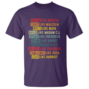 Black History Month T Shirt - Retro Inspirational Leaders Black Excellence Tee TS10 Purple Print Your Wear