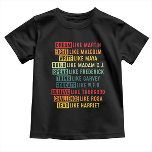 Black History Month Toddler T Shirt Retro Inspirational Leaders TS10 Black Print Your Wear