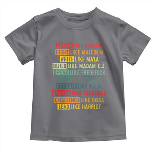 Black History Month Toddler T Shirt Retro Inspirational Leaders TS10 Charcoal Print Your Wear