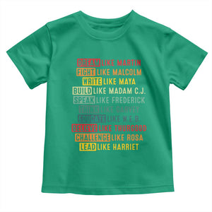 Black History Month Toddler T Shirt Retro Inspirational Leaders TS10 Irish Green Print Your Wear