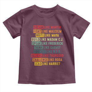 Black History Month Toddler T Shirt Retro Inspirational Leaders TS10 Maroon Print Your Wear