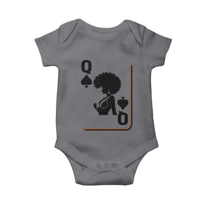 Black Queen Baby Onesie Black History Month Afro Woman Poker Card Games TS10 Charcoal Print Your Wear
