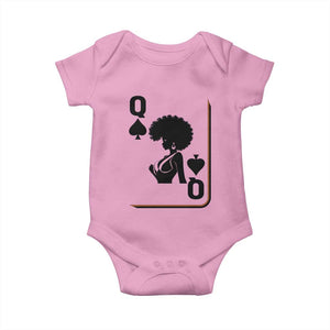Black Queen Baby Onesie Black History Month Afro Woman Poker Card Games TS10 Light Pink Print Your Wear
