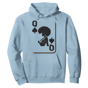 Black Queen Hoodie Black History Month Afro Woman Poker Card Games TS10 Light Blue Print Your Wear