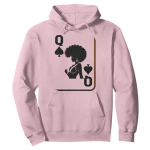 Black Queen Hoodie Black History Month Afro Woman Poker Card Games TS10 Light Pink Print Your Wear