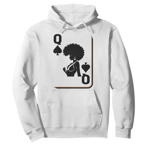 Black Queen Hoodie Black History Month Afro Woman Poker Card Games TS10 White Print Your Wear