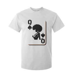 Black Queen T Shirt For Kid Black History Month Afro Woman Poker Card Games TS10 White Print Your Wear
