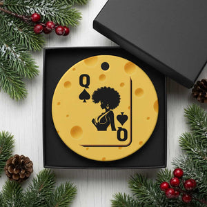 Black Queen Ceramic Ornament Black History Month Afro Woman Poker Card Games TS10 1pc Yellow Cheese Print Your Wear