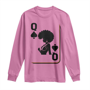 Black Queen Long Sleeve Shirt Black History Month Afro Woman Poker Card Games TS10 Azalea Print Your Wear