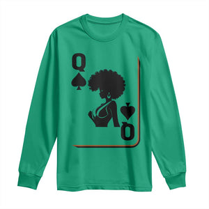 Black Queen Long Sleeve Shirt Black History Month Afro Woman Poker Card Games TS10 Irish Green Print Your Wear