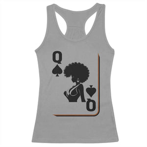Black Queen Racerback Tank Top Black History Month Afro Woman Poker Card Games TS10 Sport Gray Print Your Wear
