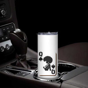 Black Queen Skinny Tumbler Black History Month Afro Woman Poker Card Games TS10 Print Your Wear