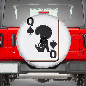 Black Queen Spare Tire Cover Black History Month Afro Woman Poker Card Games TS10 White Print Your Wear